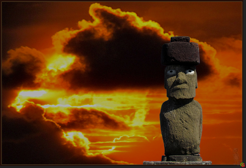 Moai mit Sonne 2