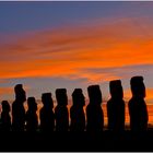 Moais watching sunset #3, Ahu Tongariki, Rapa Nui