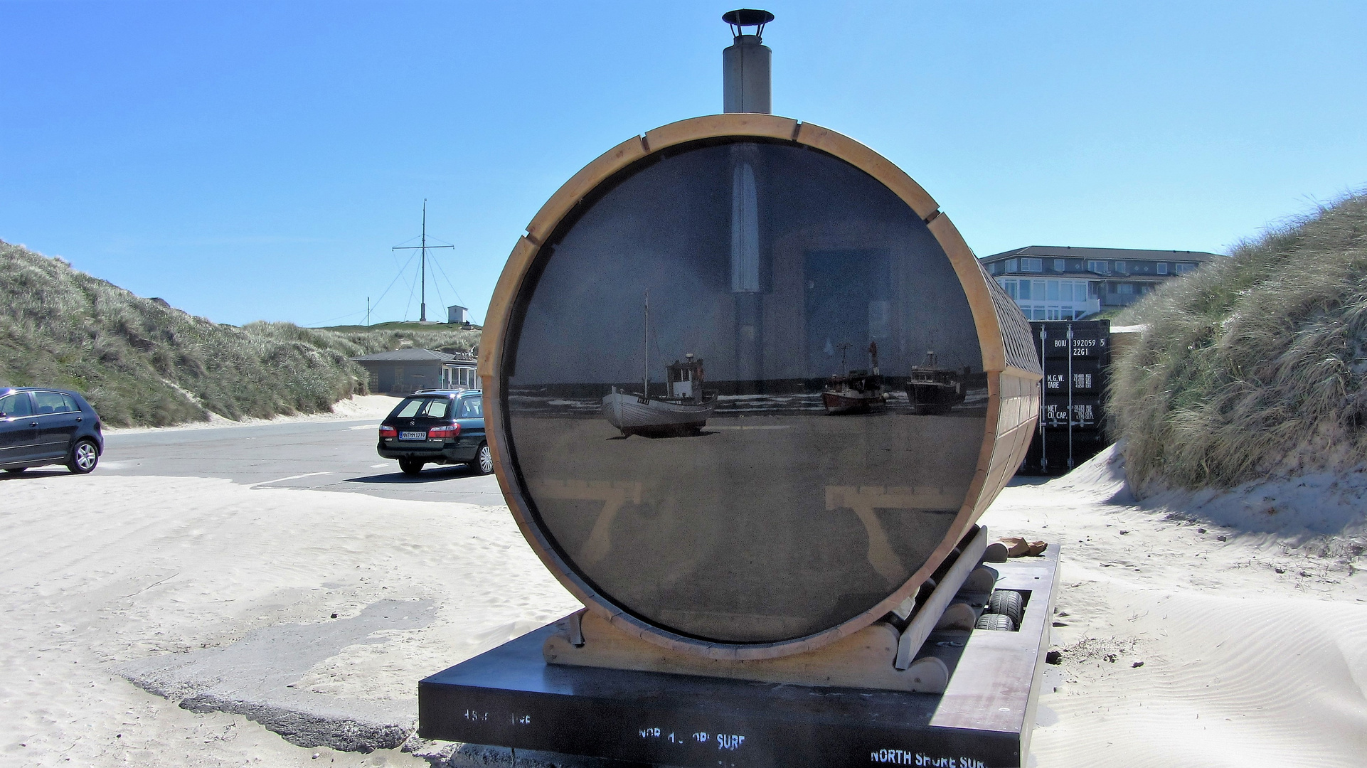 Mobile Sauna am Strand