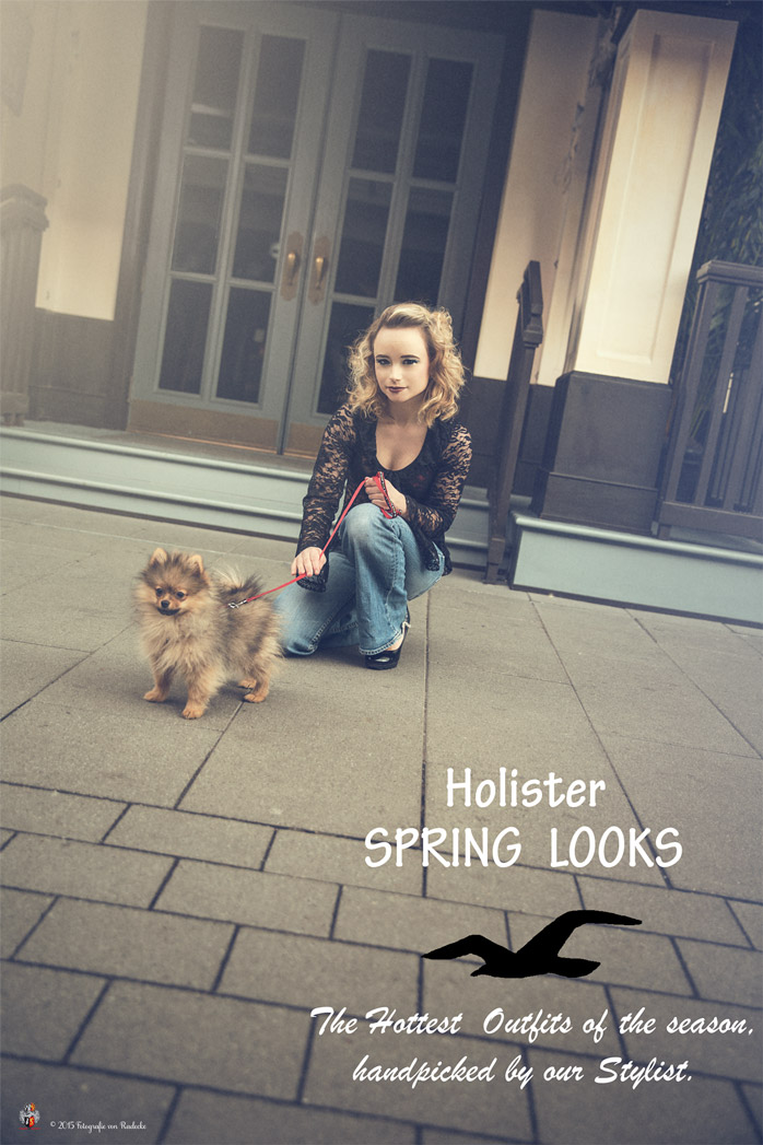 Model mit Hund