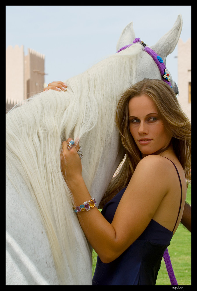 Model with horse