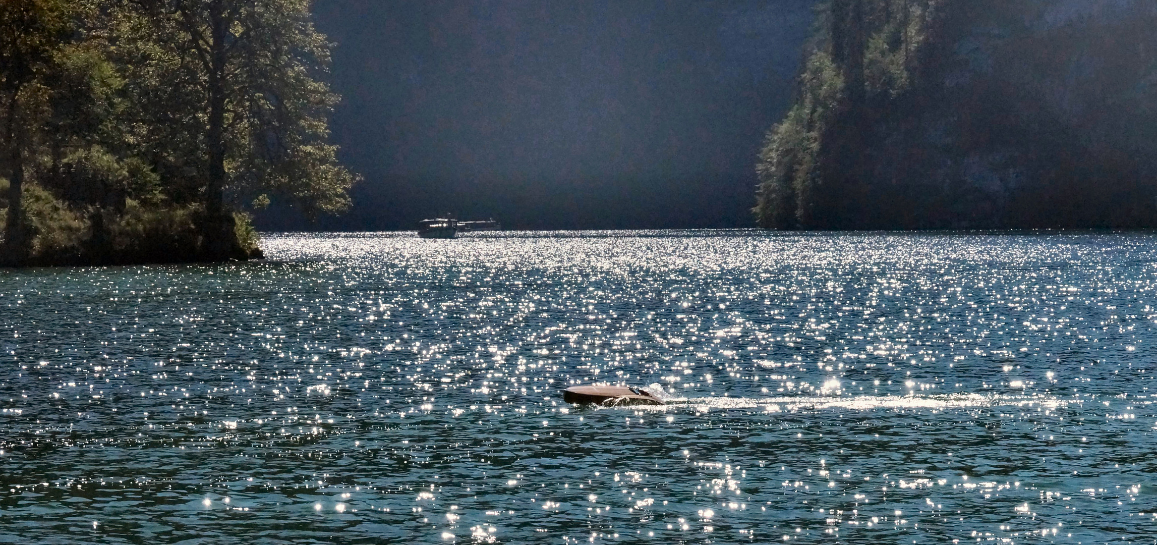 Modell boat on Königsee Bavaria Modelboot auf dem Königsee