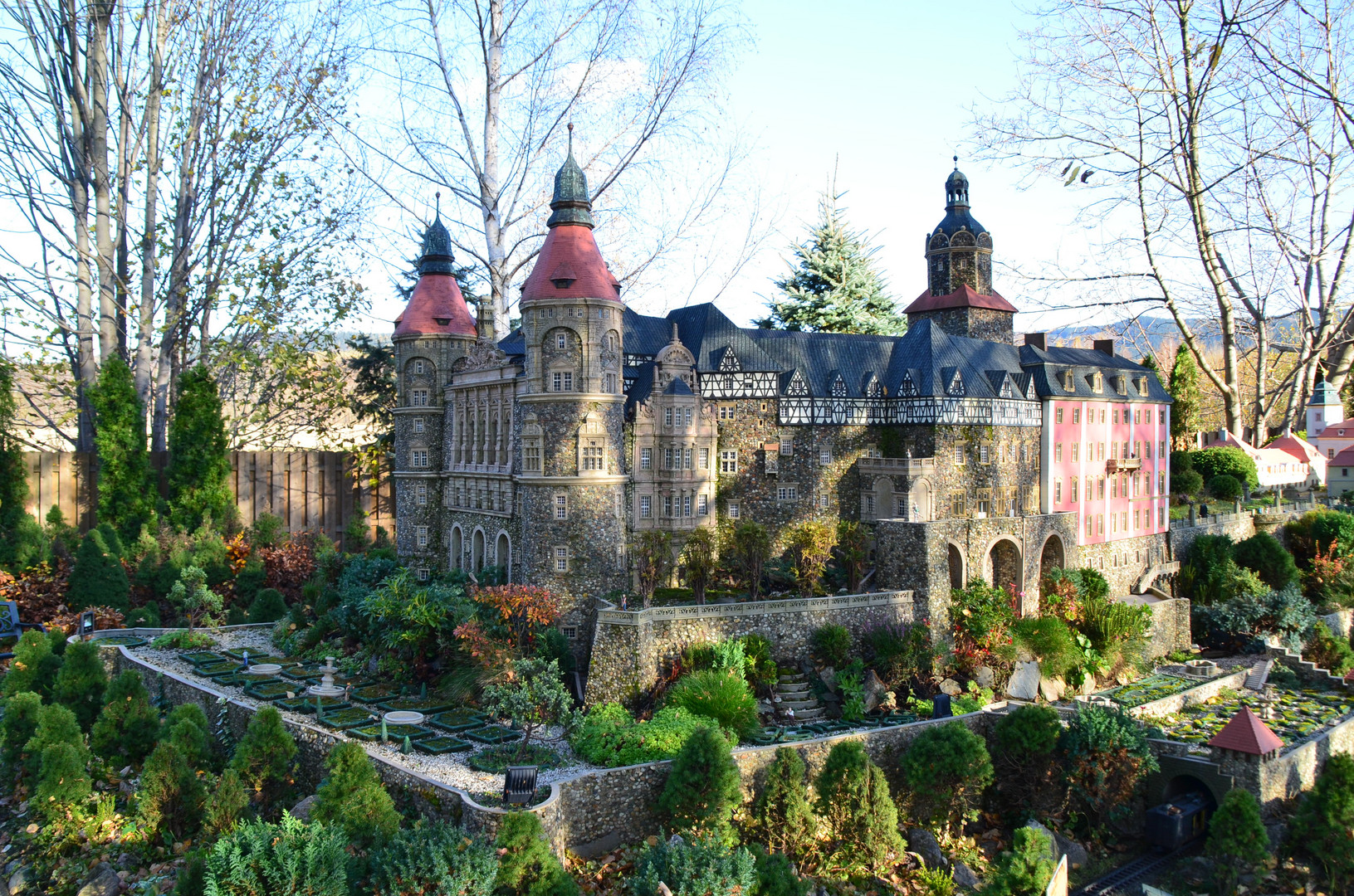 Modell Schloss Fürstenstein im Miniaturenpark der Niederschlesischen Baudenkmäler