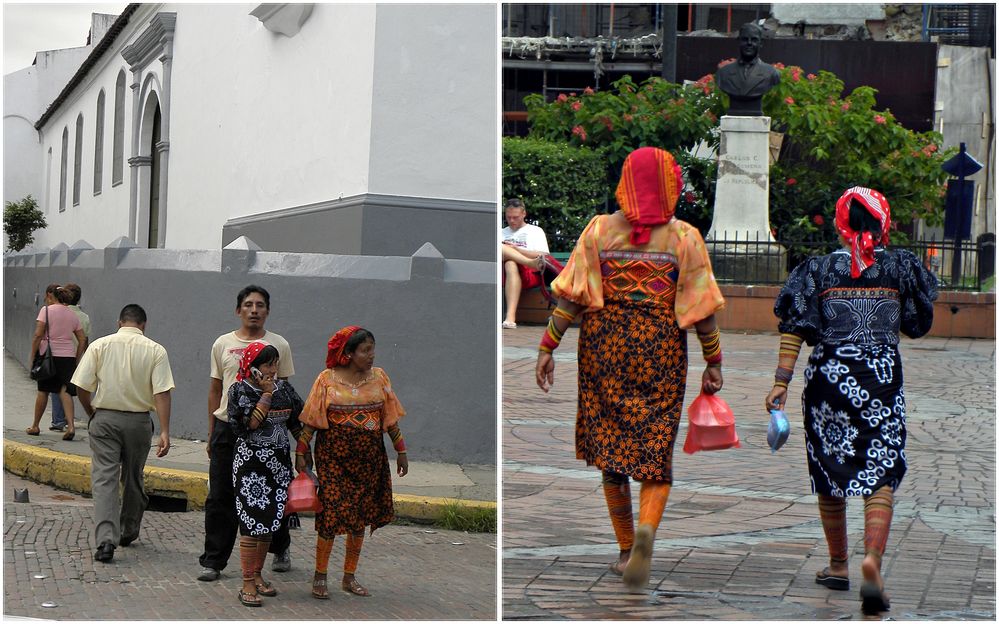 "Moderne" Kuna-Frauen in Panama-City