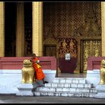 Mönch am Wat Sensoukharam, Luang Prabang, Laos