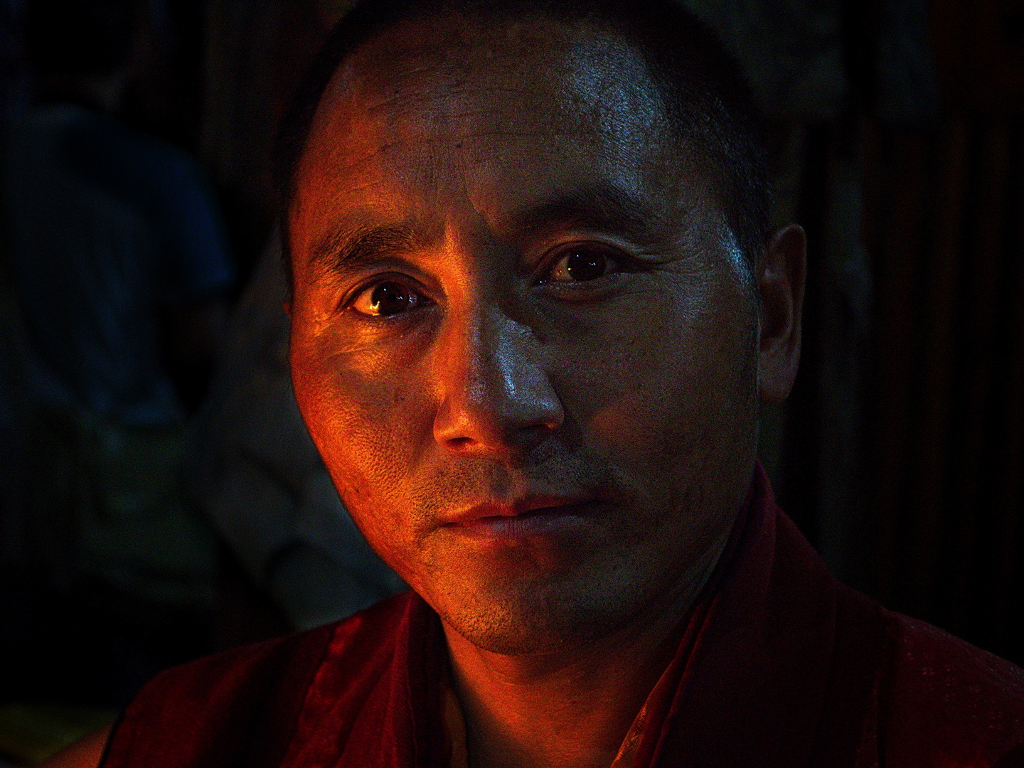 Mönch im Pelkhor Chode Kloster, Tibet (2013) 