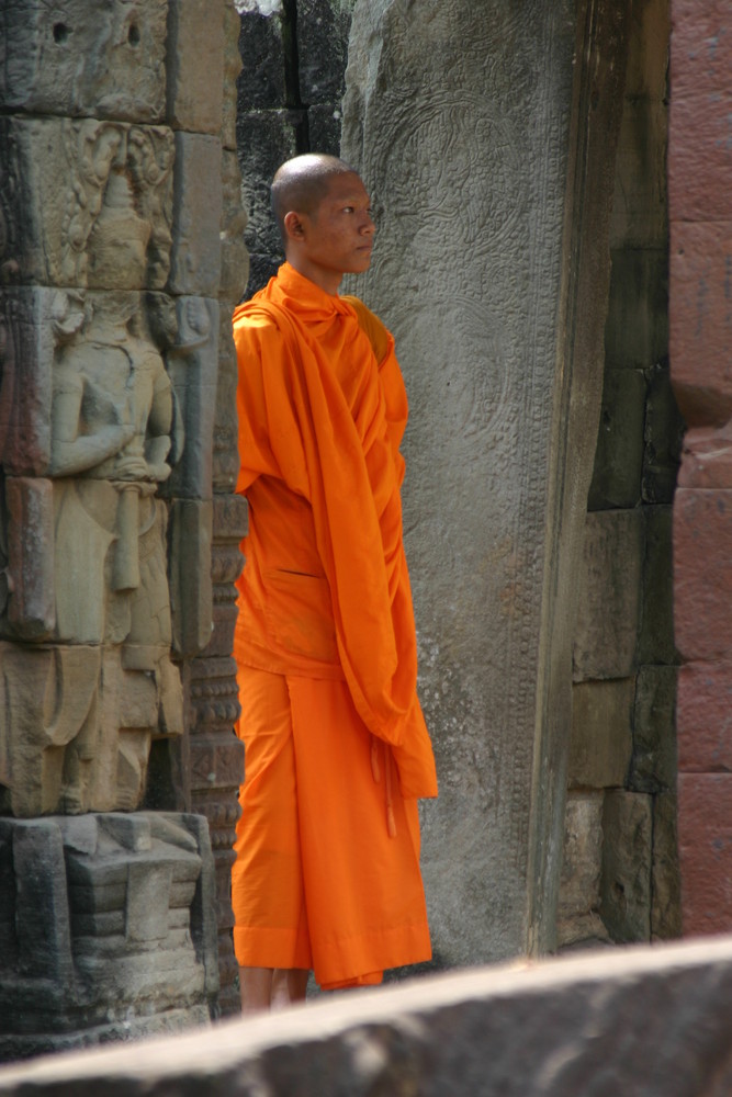 Mönch in Angkor Wat