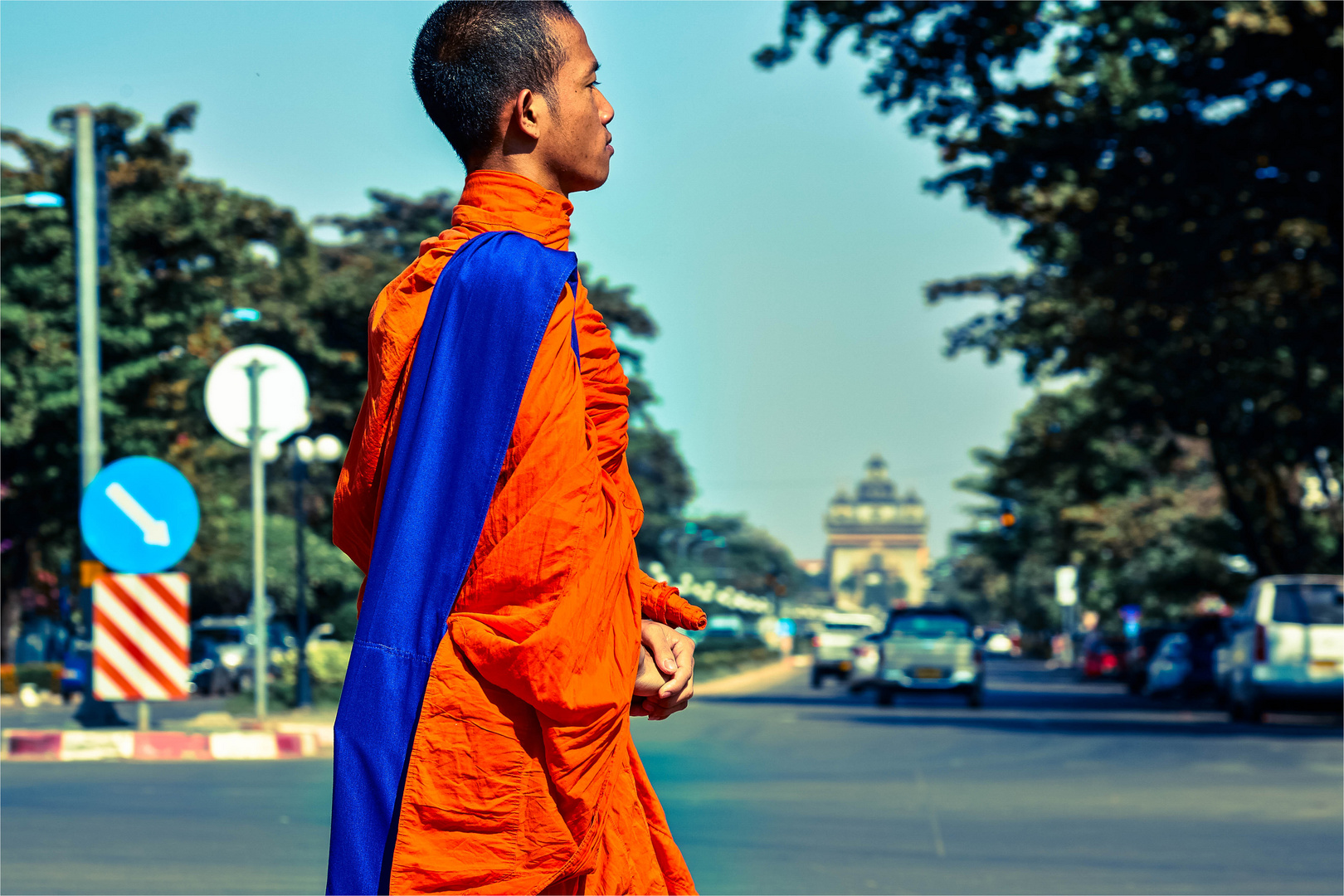 Mönch in Vientiane