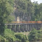 Mönche auf Brücke in Thailand