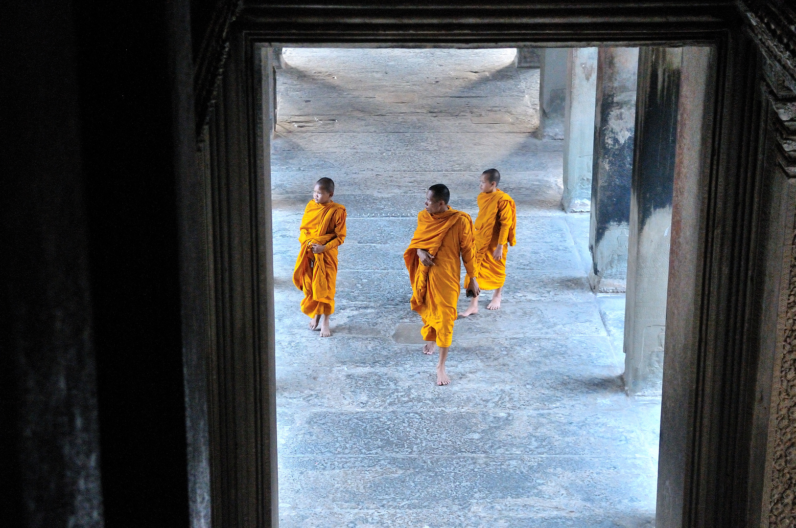 Mönche im Angkor Wat