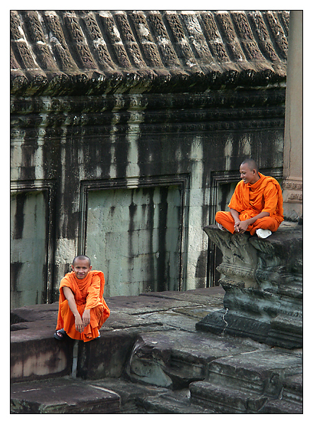 Mönche in Angkor Wat - Siem Reap, Kambodscha