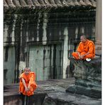 Mönche in Angkor Wat - Siem Reap, Kambodscha