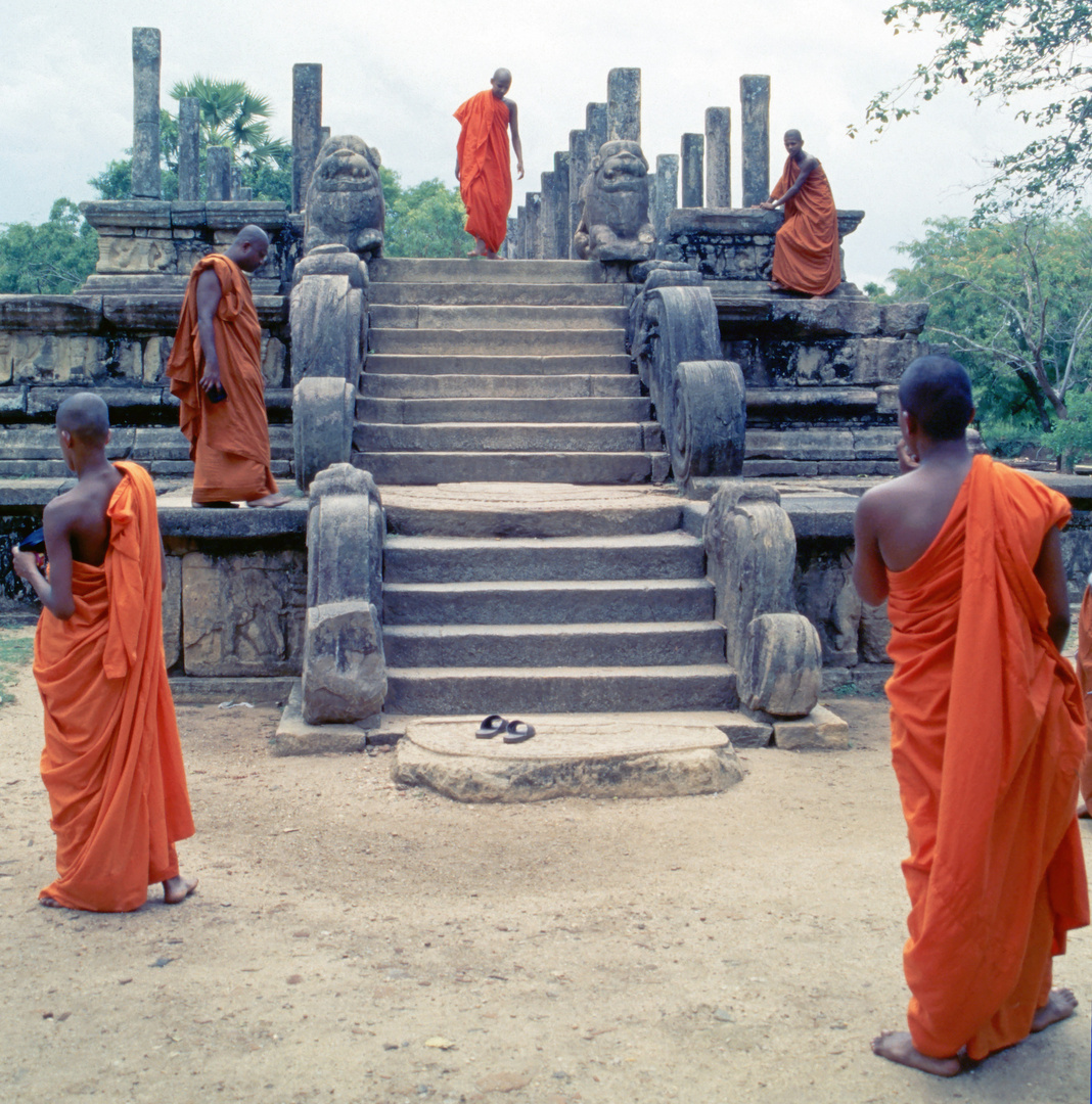 Mönche in der antiken Königsstadt Polonnaruwa