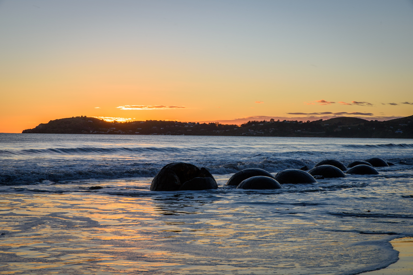 Moeraki Boulders during sunrise