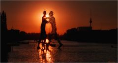 Molecule Man at sunset