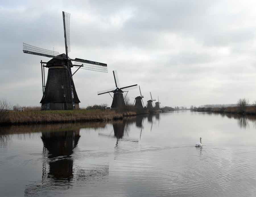 Molens van Kinderdijk in Nederland