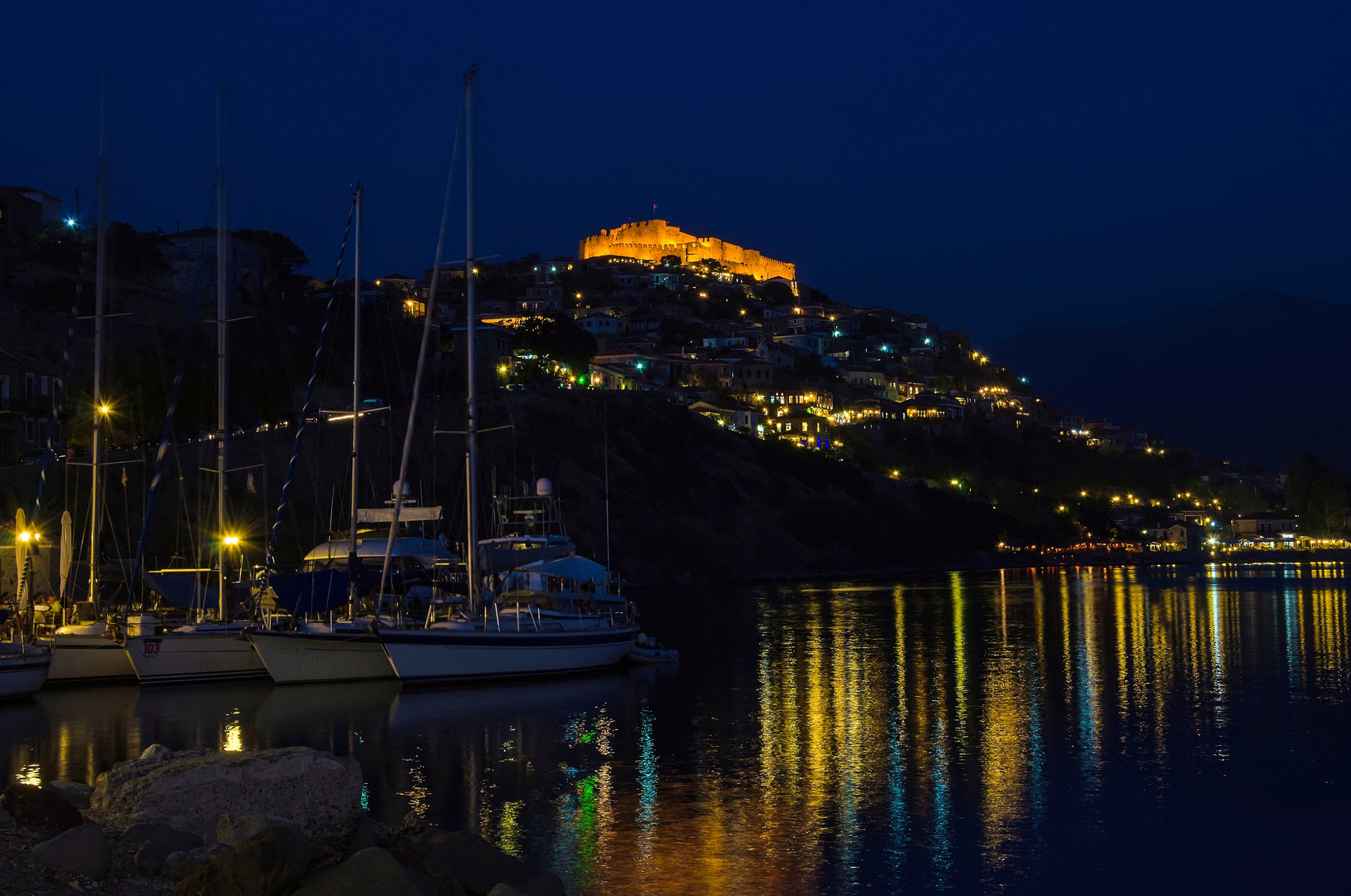 Molyvos at night