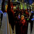 Momento di pausa durante la processione notturna,Granada