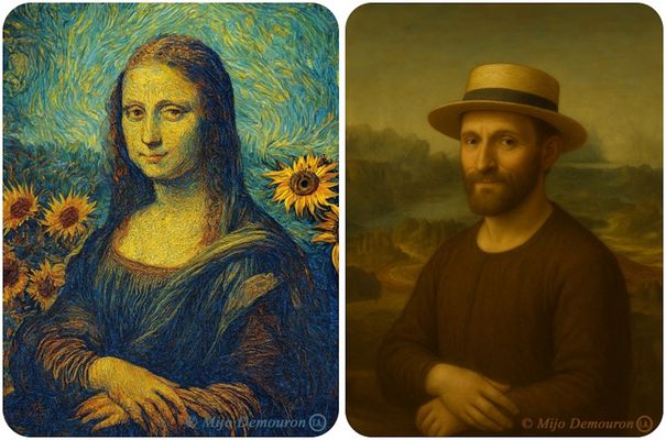MONA LISA ET VINCENT - PORTRAITS CROISES