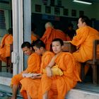 Monaci Buddisti - pausa durante una lezione