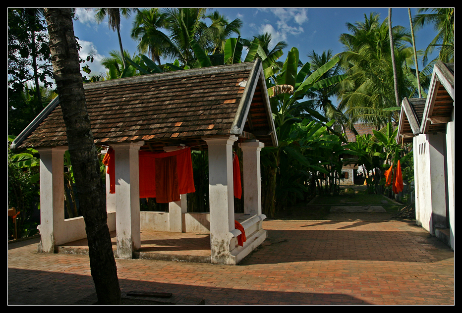 ... Monastery Backyard in Luang Prabang ...