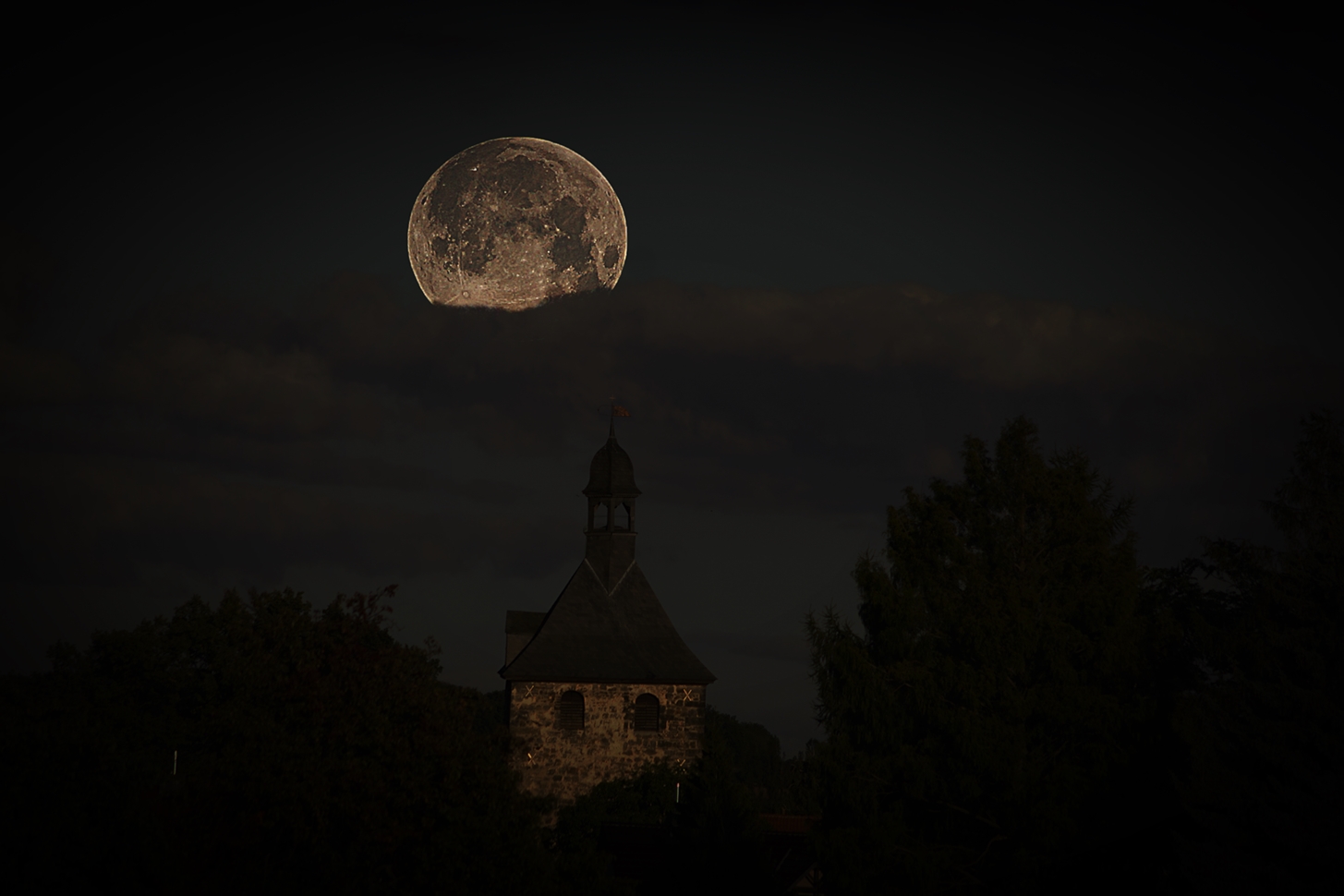 Mond , 2015 , Mondfinsternis, Kirche , Rieder , Harz