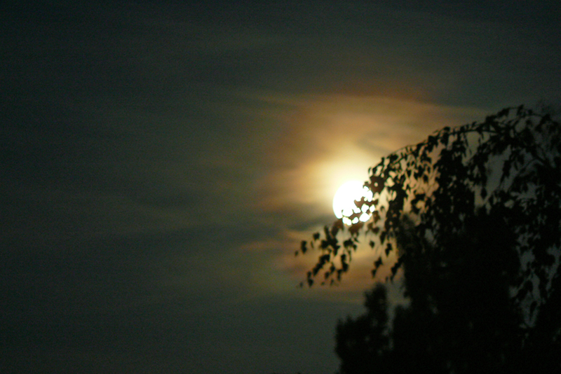 Mond bei bedecktem Himmel