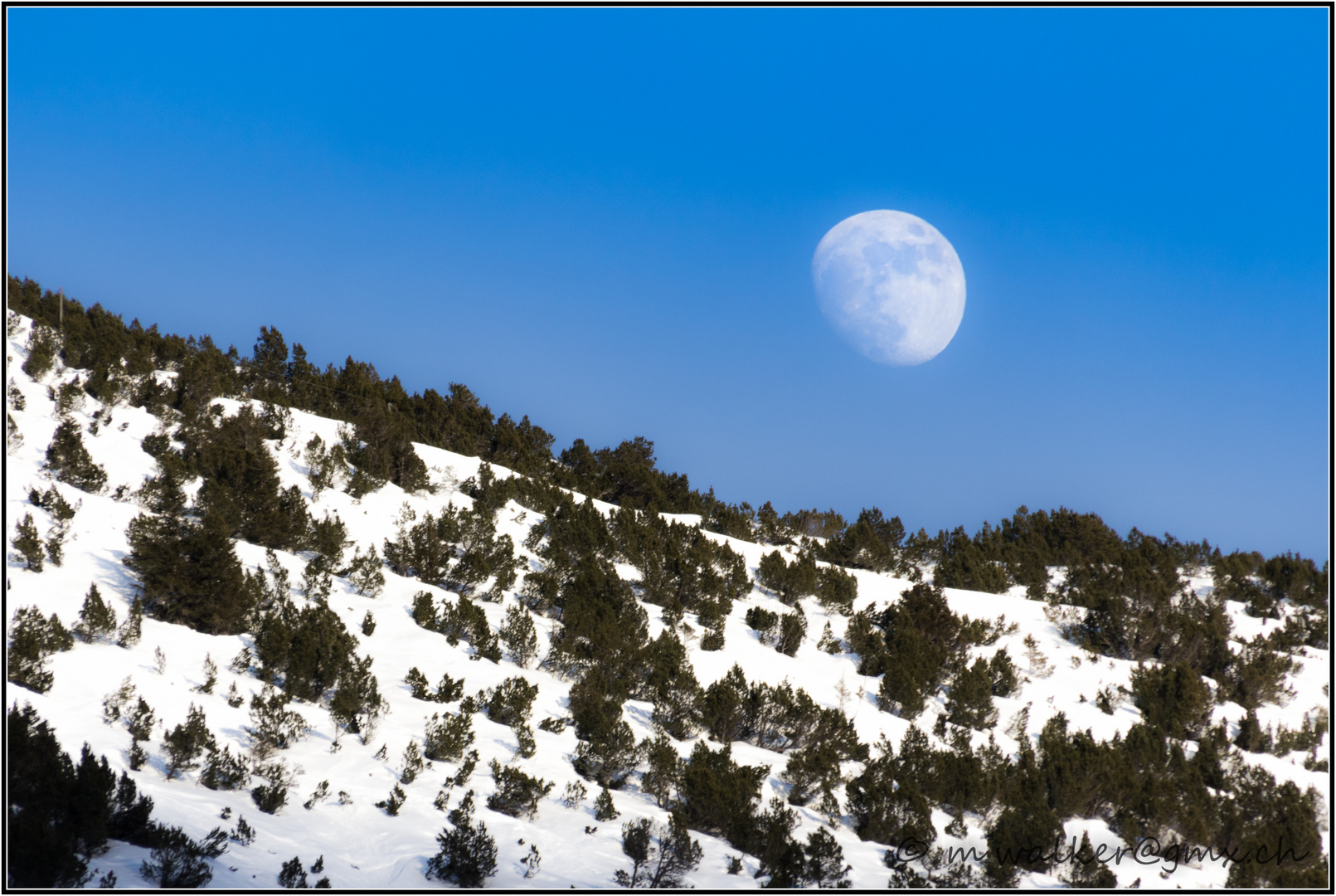 Mond bei strahlendem Sonnenschein