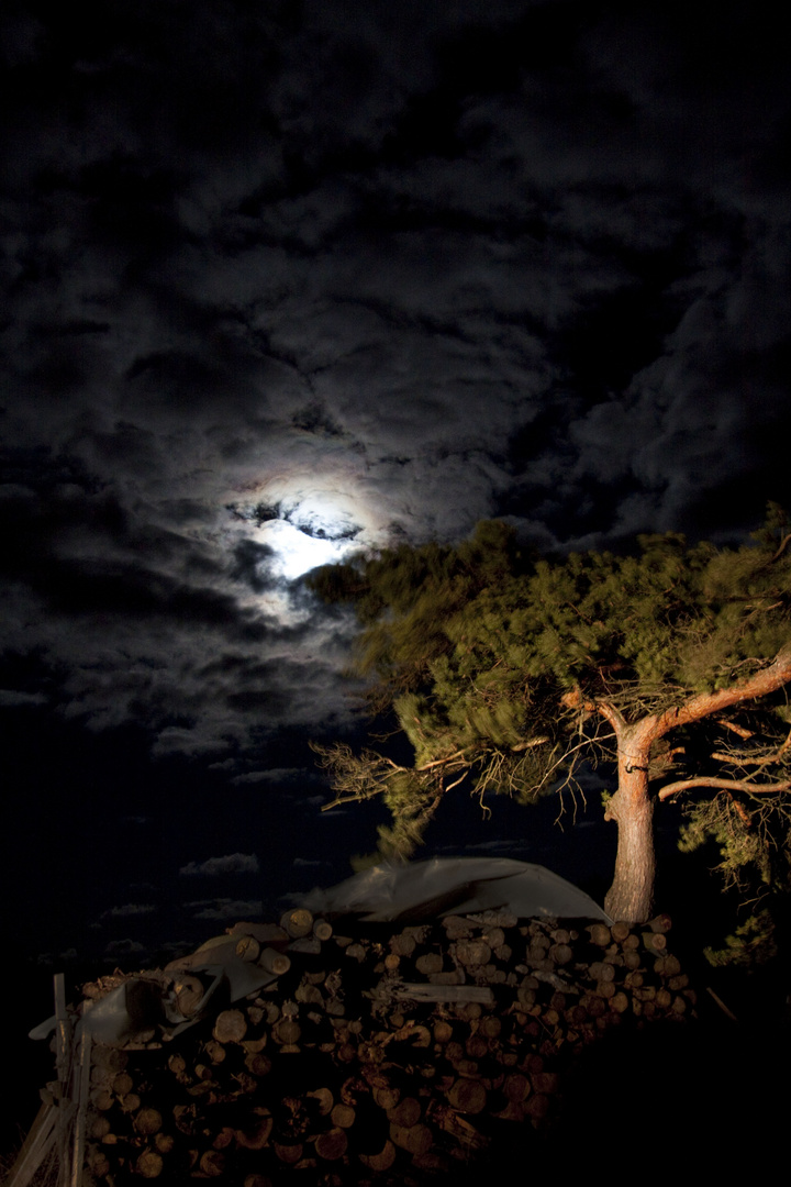 Mond bei unwetter