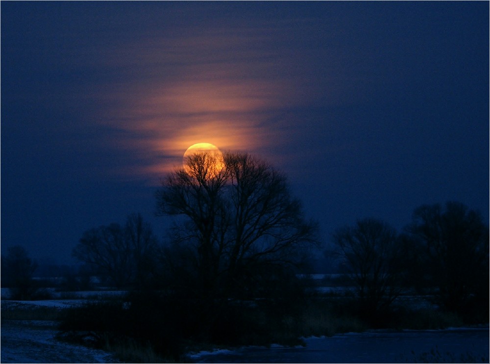 Mond in der blauen Stunde