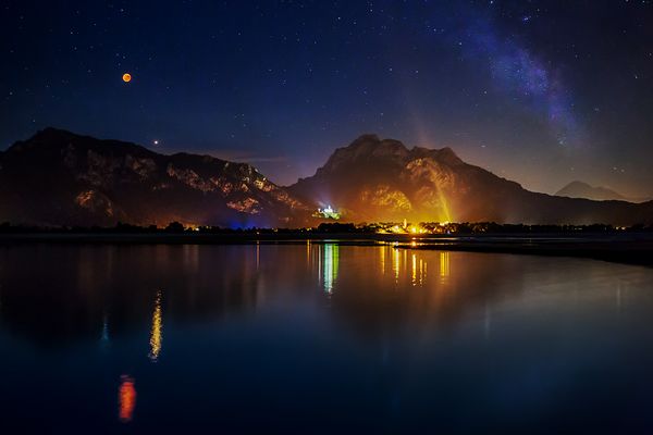 mond, mars und milchstrasse