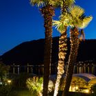 Mond über dem Lago di Lugano bei Bissone