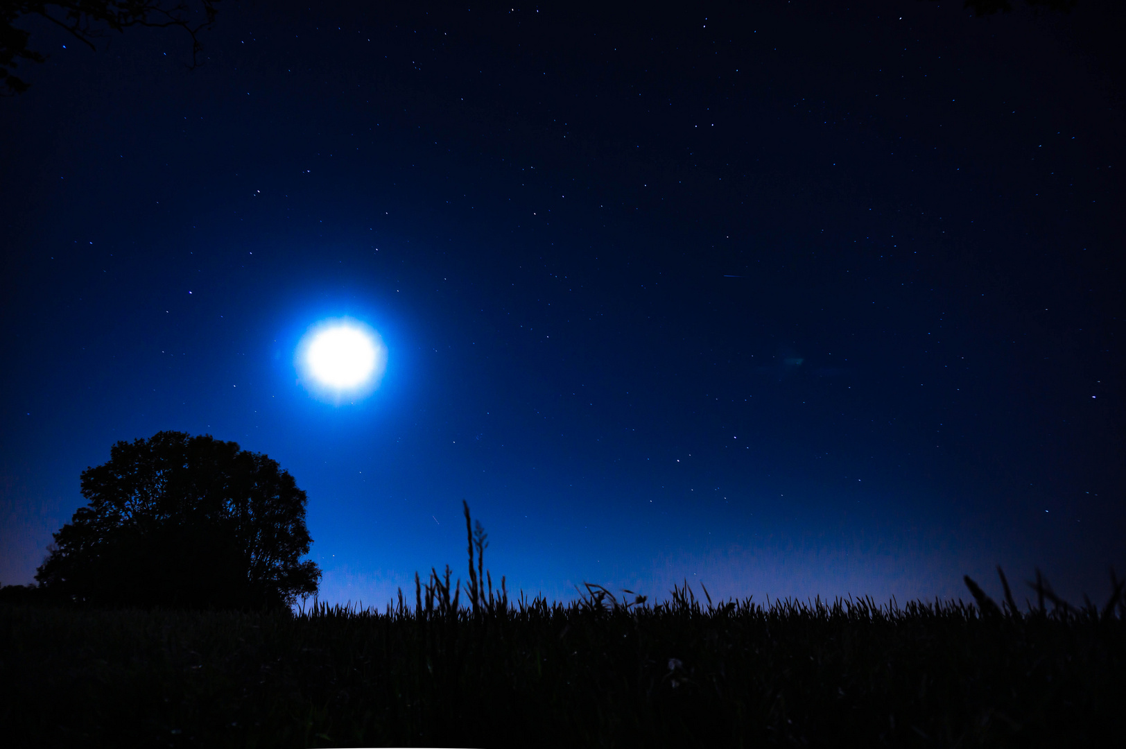 Mond über Feld