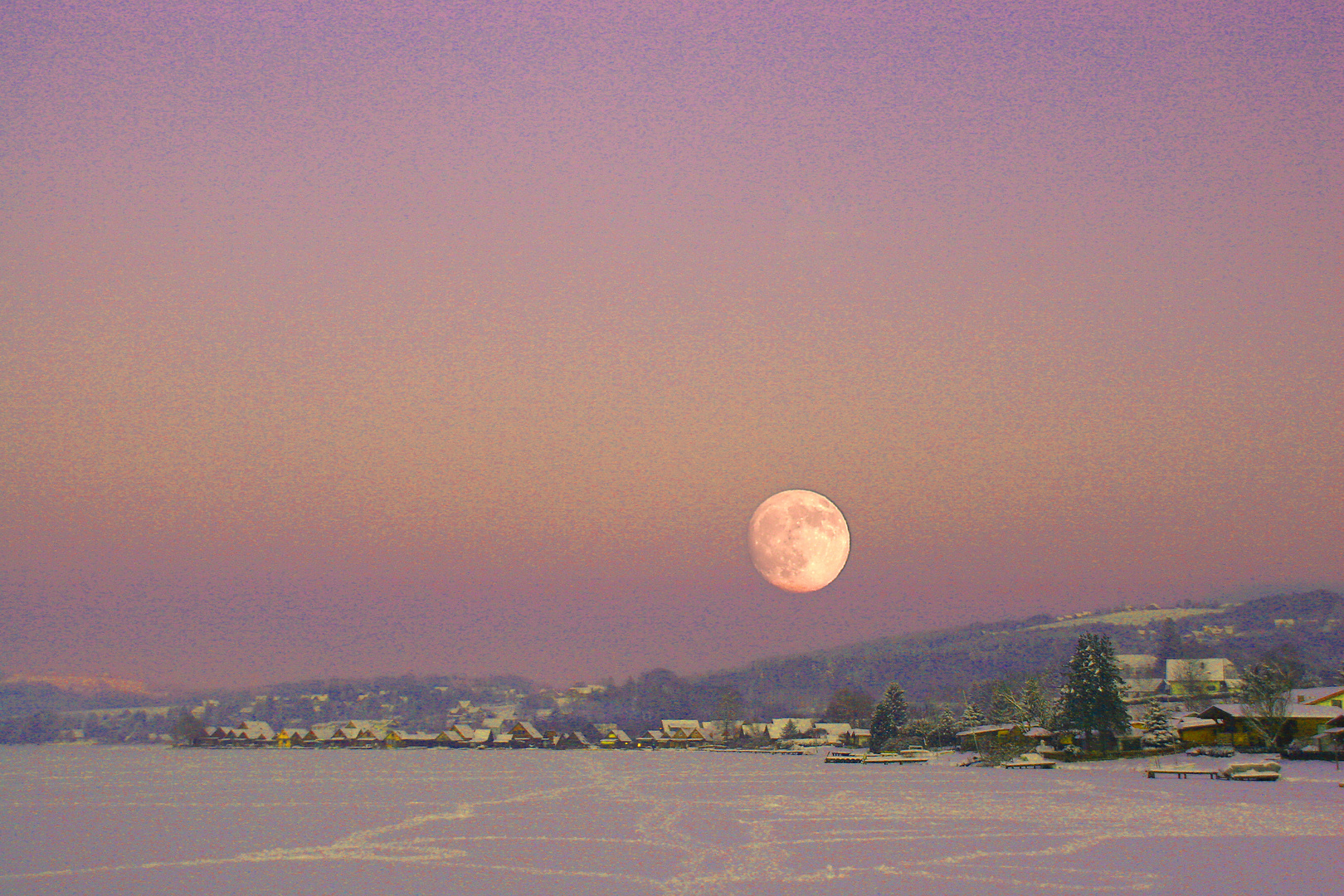 Mond über Waldschacher See