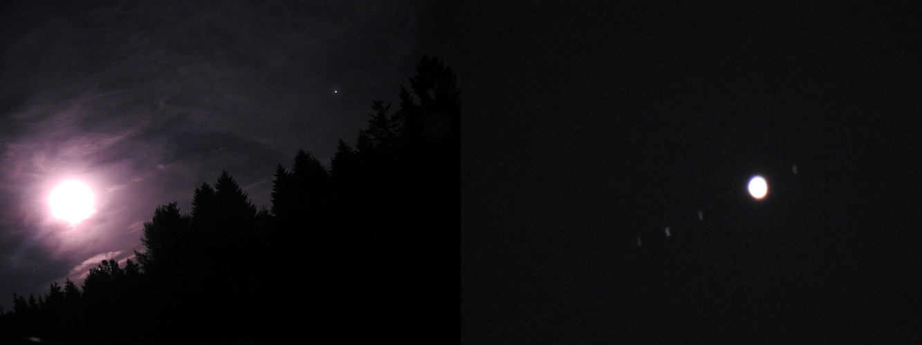 Mond und Jupiter mit seinen Monden