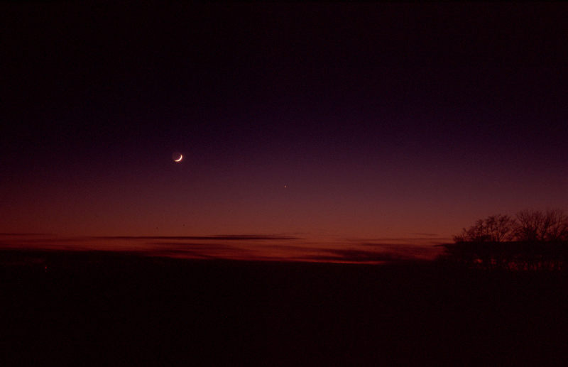 Mond und Merkur am Abend des 26.1.2001