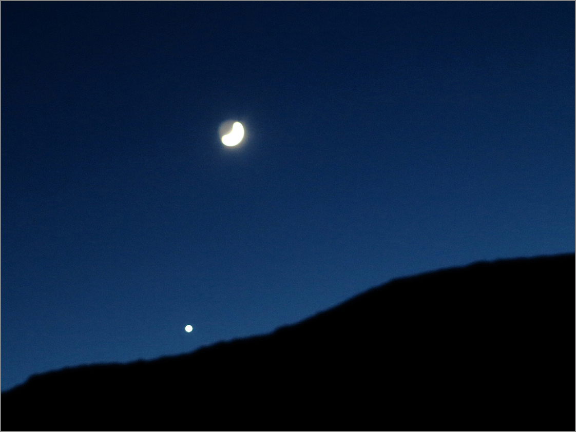 Mond und Planet Venus  /  Luna e pianeta Venere