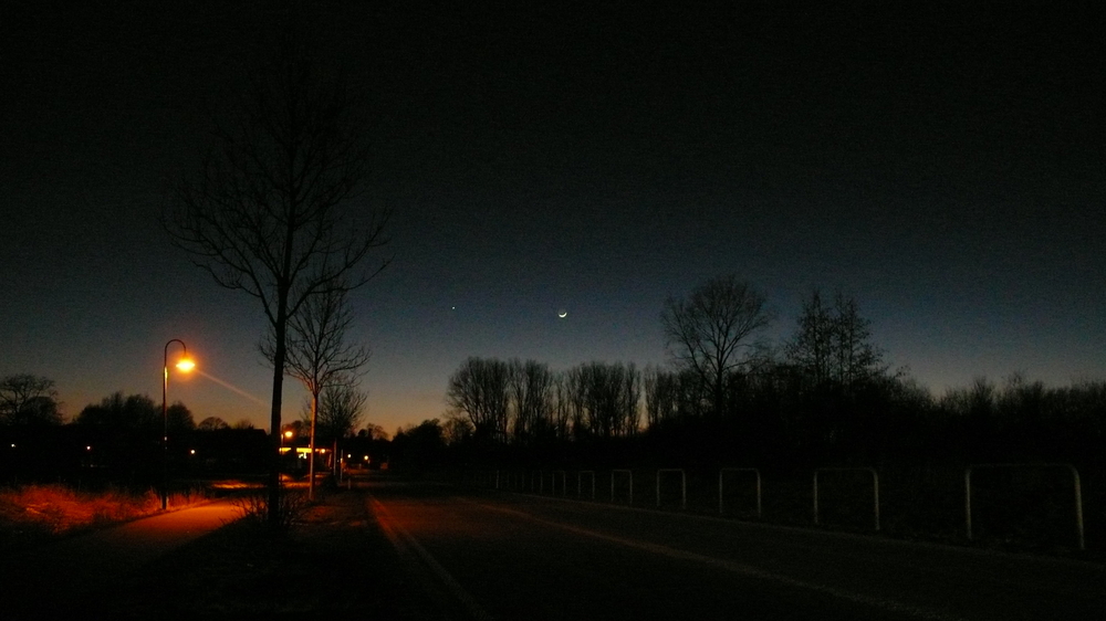 Mond und Stern über Scharbeutz (quer)