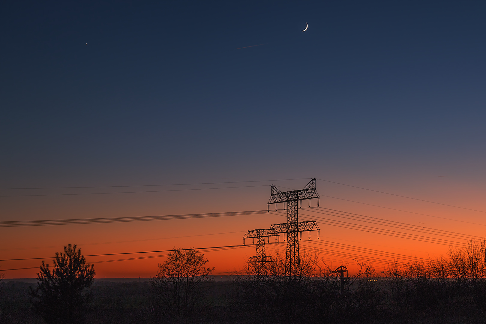 Mond und Venus...