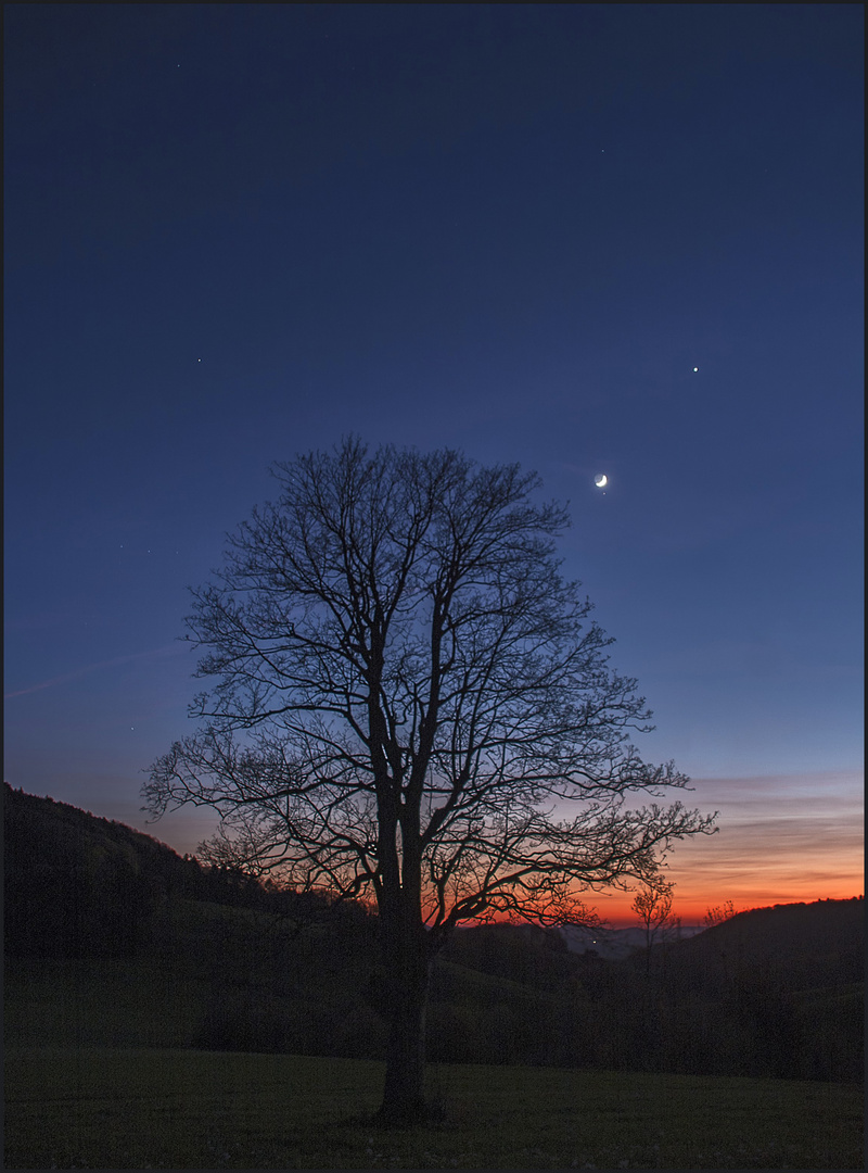 Mond und Venus