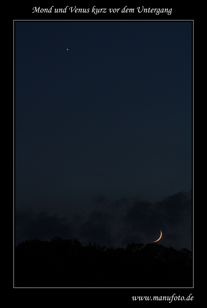 Mond und Venus kurz vor dem Untergang