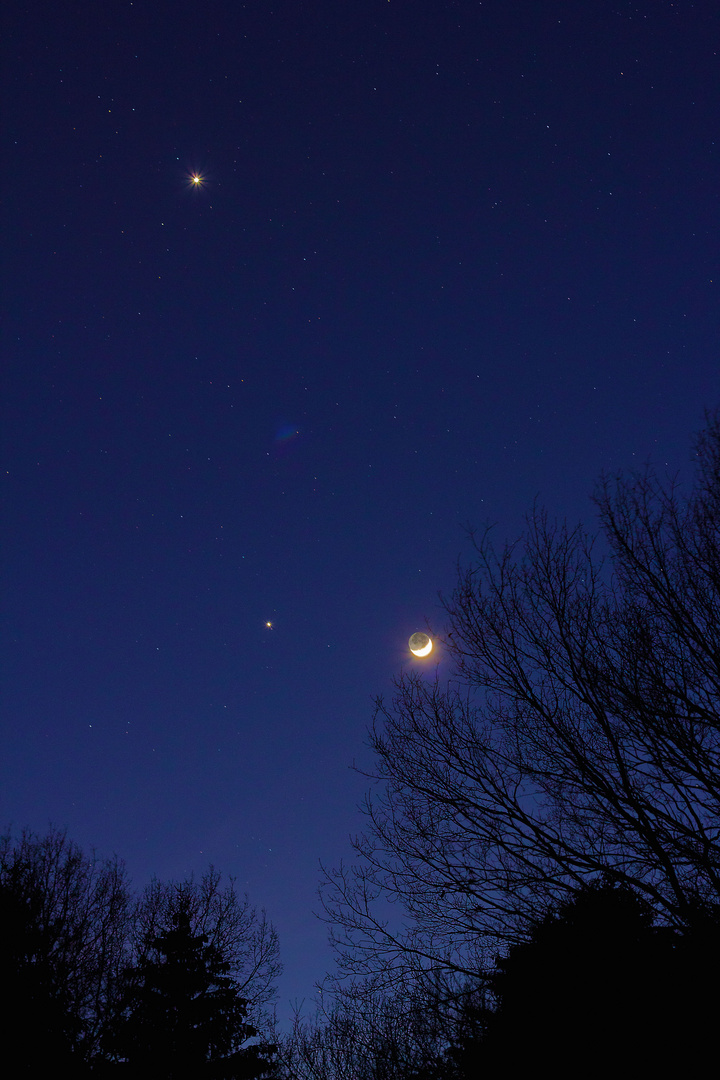 Mond , Venus , Jupitter Konstelation 25.03.2012