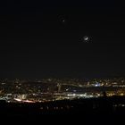 Mond, Venus, Mars über Stuttgart