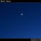 Mond zwischen Jupiter und Venus