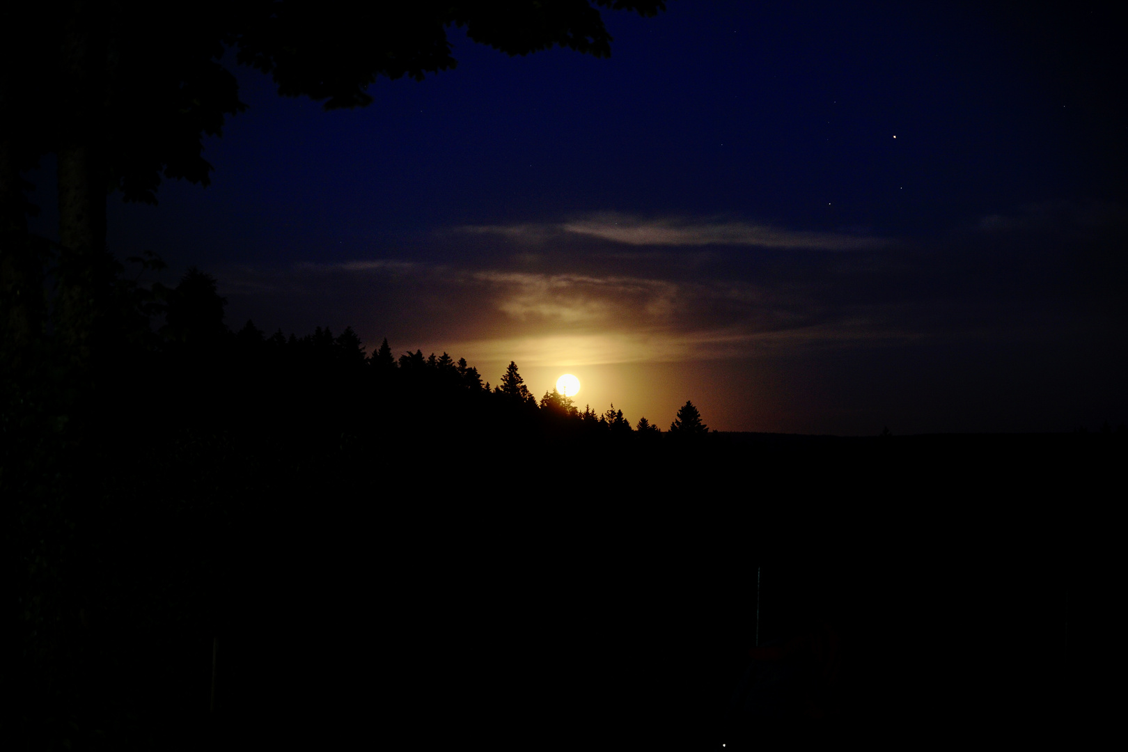 Mondaufgang im Harz 