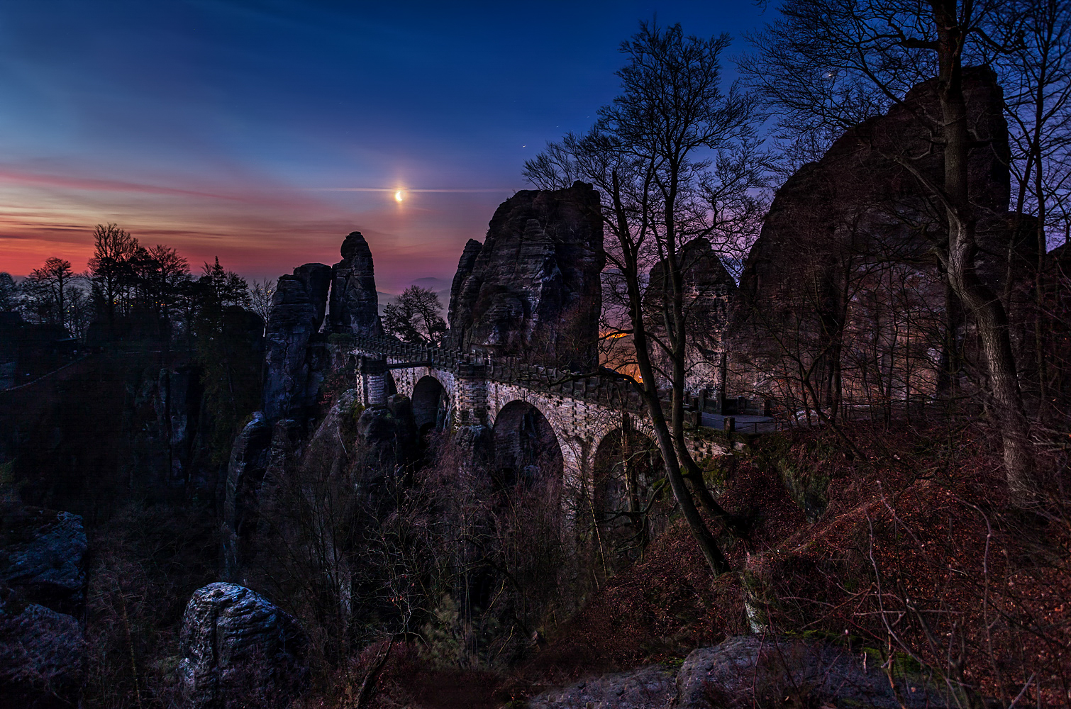 mondaufgang über der bastei