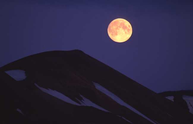 Mondaufgang über Landmannalaugar, Island