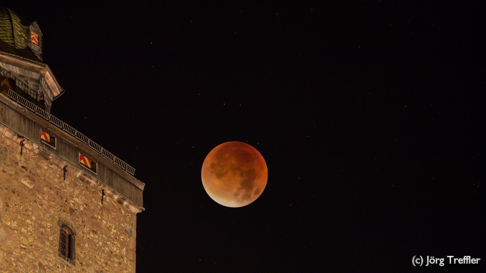 Mondfinsternis 2015 über Steinau an der Straße