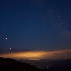 Mondfinsternis mit Gewitter auf dem Krottenkopf (Estergebirge, Bayern)