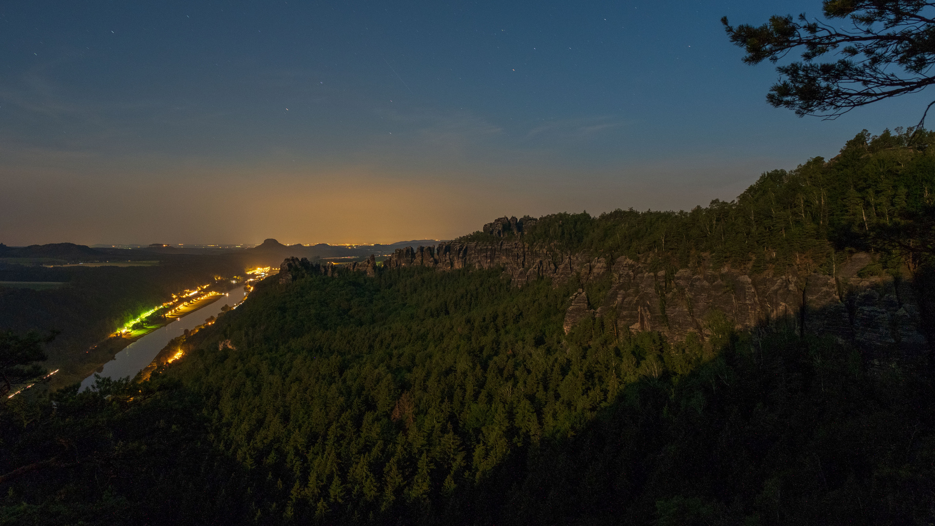 Mondlicht auf den Schrammsteinen